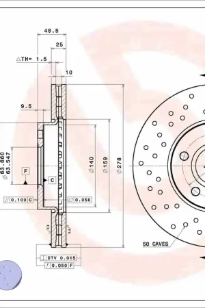 Remschijven Brembo 09.A905.1X Nieuwe Collectie