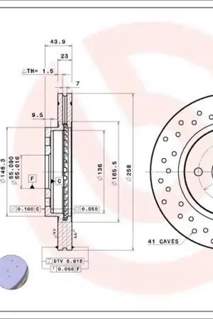 Remschijven Brembo 09.A968.1X Garantie Inbegrepen
