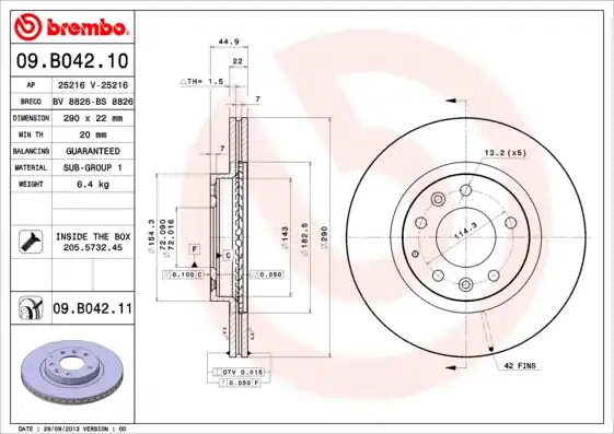 Veilige Betaling Remschijven Brembo 09.B042.11
