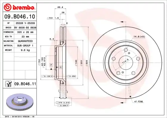 Remschijven Brembo 09.B046.11 Nu Kopen