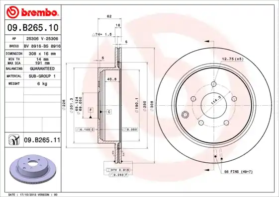 Betaalbaar Remschijven Brembo 09.B265.11