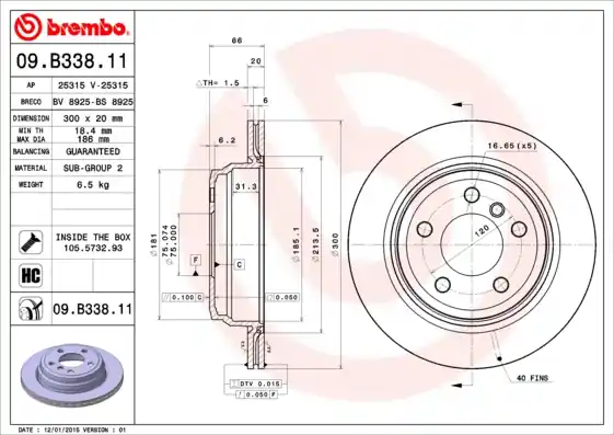 Bestseller Remschijven Brembo 09.B338.11