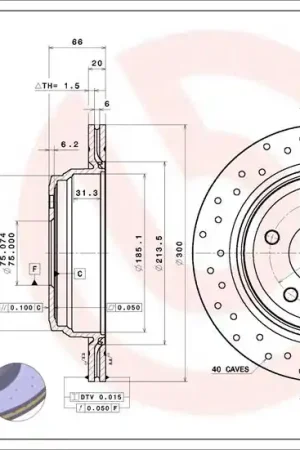 Remschijven Brembo 09.B338.2X Nieuw