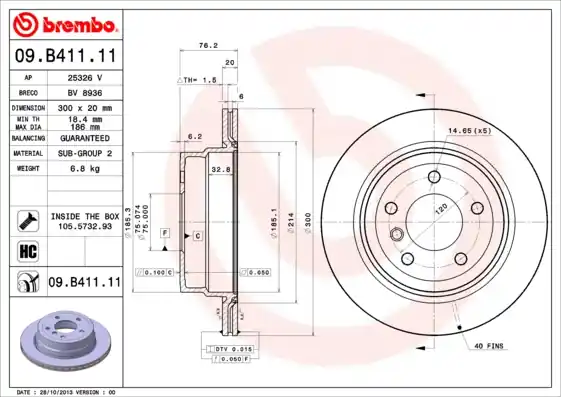 Aanbieding Remschijven Brembo 09.B411.11