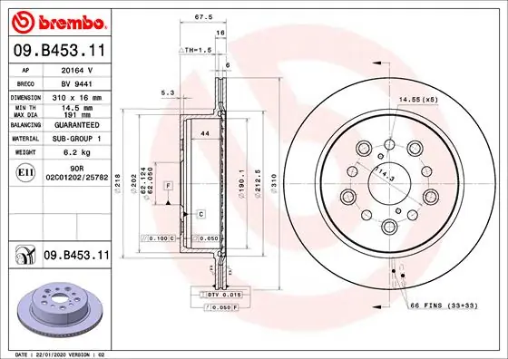 Hoge Kwaliteit Remschijven Brembo 09.B453.11