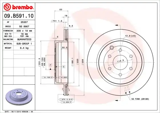 Korting Remschijven Brembo 09.B591.10