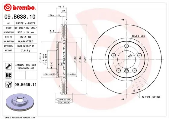 Gratis Retour Remschijven Brembo 09.B638.11