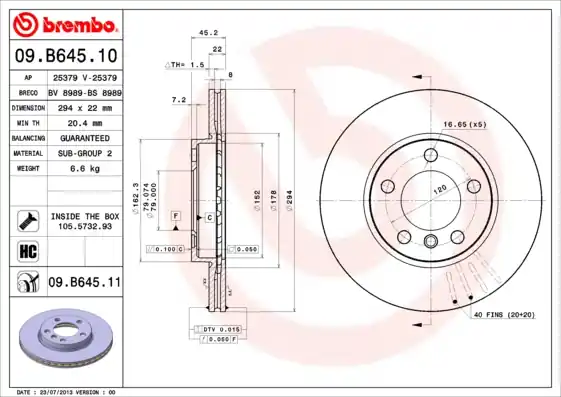 Trendy Remschijven Brembo 09.B645.11