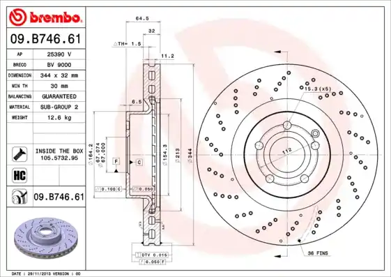 Nieuw Model Remschijven Brembo 09.B746.61