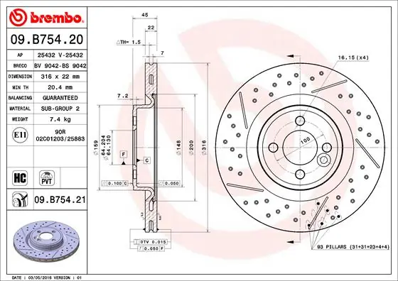 Nu Kopen Remschijven Brembo 09.B754.21