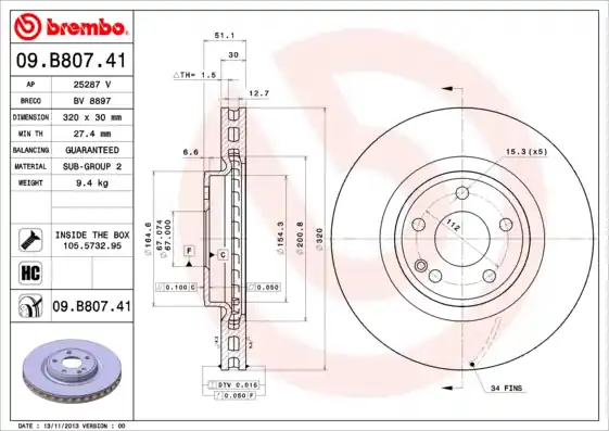 Goedkoop Remschijven Brembo 09.B807.41