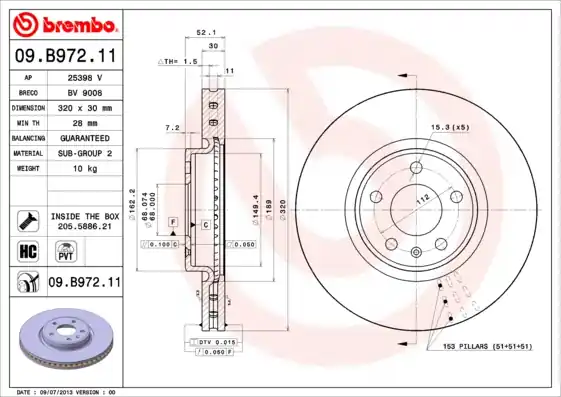 Superprijs Remschijven Brembo 09.B972.11
