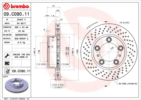 Finale Uitverkoop Remschijven Brembo 09.C090.11