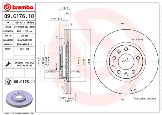 Nu Kopen Remschijven Brembo 09.C176.11