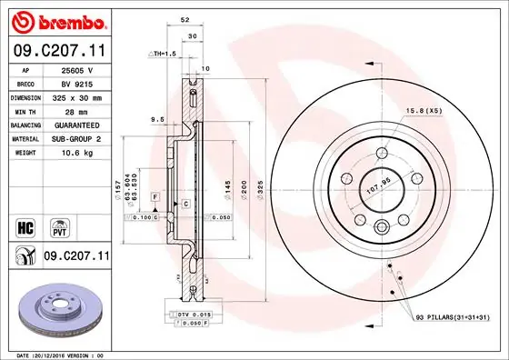 Speciale Aanbieding Remschijven Brembo 09.C207.11
