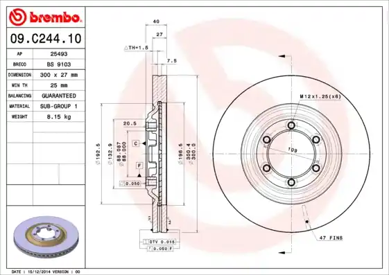 Koop Vandaag Remschijven Brembo 09.C244.10