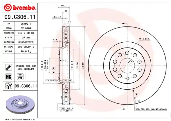 Trendy Remschijven Brembo 09.C306.11