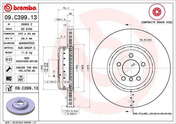 Finale Uitverkoop Remschijven Brembo 09.C399.13