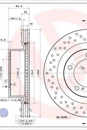 Remschijven Brembo 09.C500.1X Koopje