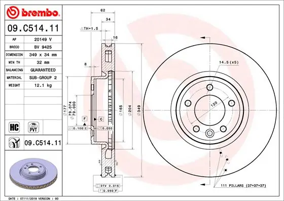 Koop Online Remschijven Brembo 09.C514.11