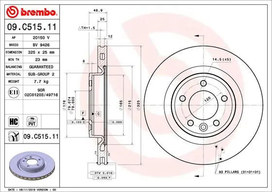Superprijs Remschijven Brembo 09.C515.11