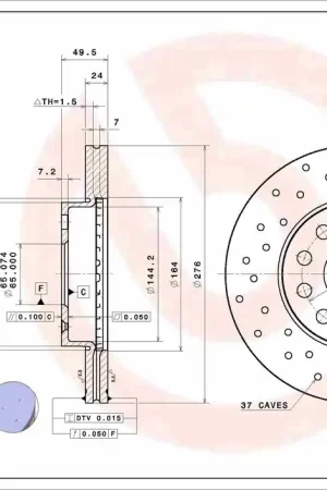 Remschijven Brembo 09.C547.1X Trendy