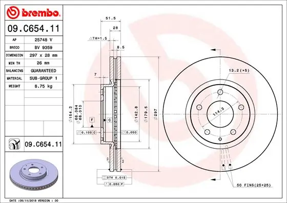 Nieuw Model Remschijven Brembo 09.C654.11