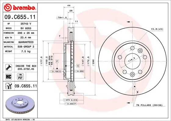 Remschijven Brembo 09.C655.11 Betaalbaar