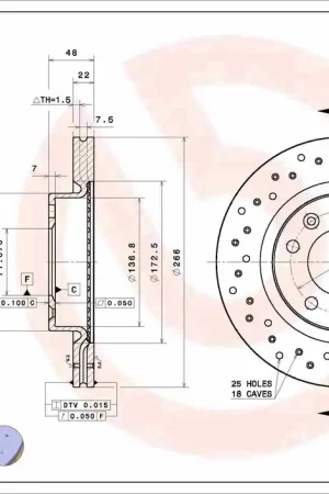 Remschijven Brembo 09.C657.1X Gratis Retour