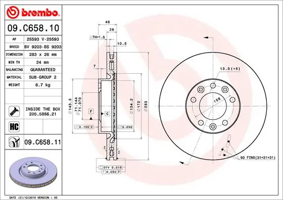 Populair Remschijven Brembo 09.C658.11