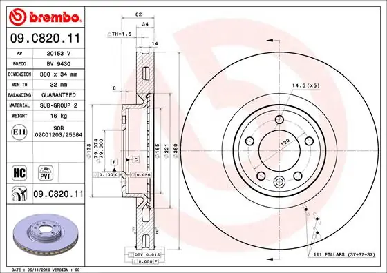 Rechtstreeks Van De Fabrikant Remschijven Brembo 09.C820.11
