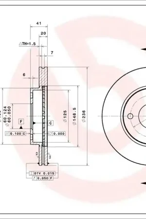 Remschijven Brembo 09.C824.11 Wereldwijde Verzending