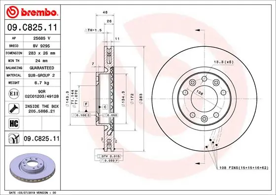 Speciale Aanbieding Remschijven Brembo 09.C825.11