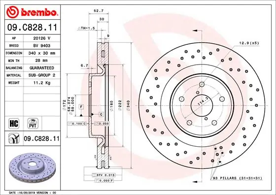 Seizoensaanbieding Remschijven Brembo 09.C828.11