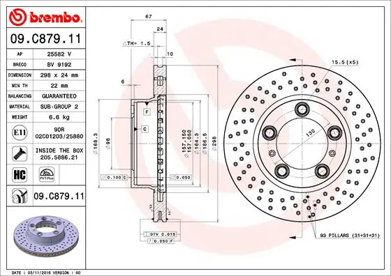 Seizoensaanbieding Remschijven Brembo 09.C879.11