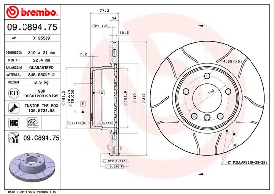 Alleen Vandaag Remschijven Brembo 09.C894.75