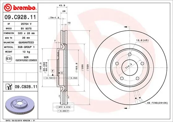 Betaalbaar Remschijven Brembo 09.C928.11