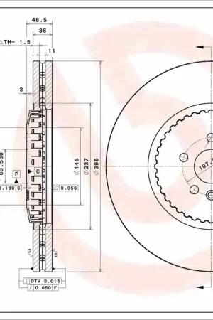 Remschijven Brembo 09.D069.33 Gratis Retour