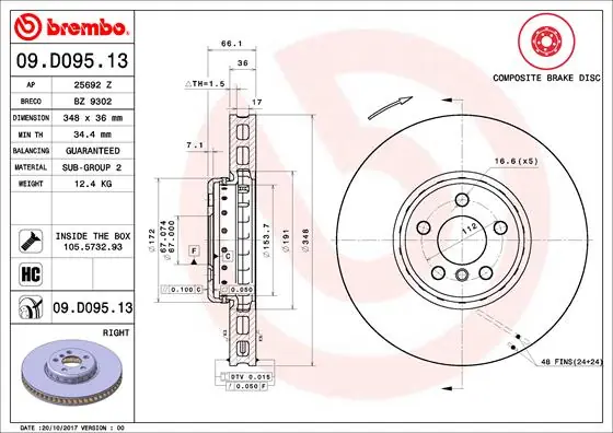 Alleen Vandaag Remschijven Brembo 09.D095.13
