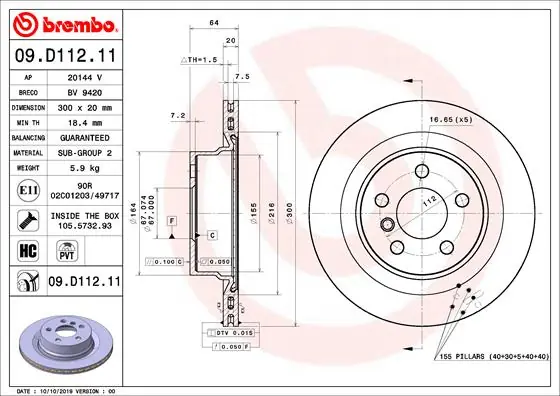 Goedkoop Remschijven Brembo 09.D112.11