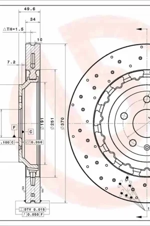 Remschijven Brembo 09.D174.43 Exclusief