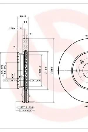 Remschijven Brembo 09.D227.11 Koop Vandaag