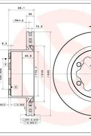 Remschijven Brembo 09.D352.21 Luxe