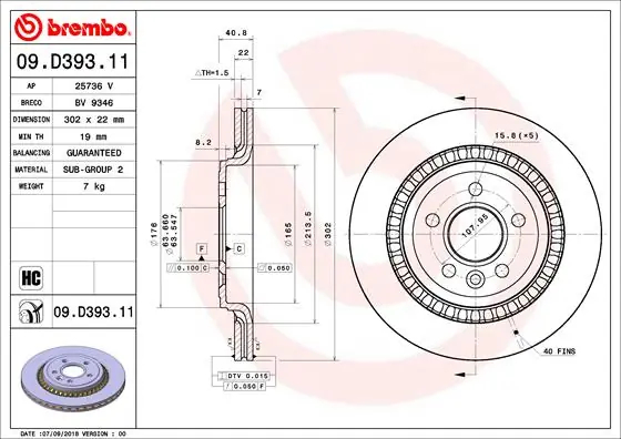 Gratis Retour Remschijven Brembo 09.D393.11