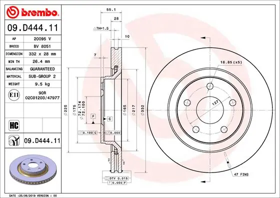 In De Mode Remschijven Brembo 09.D444.11