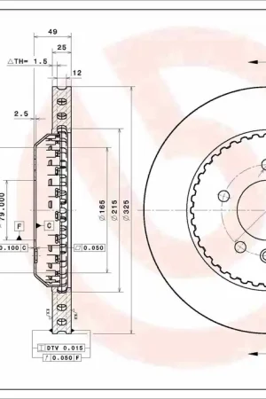 Remschijven Brembo 09.D551.23 Voordeelprijs