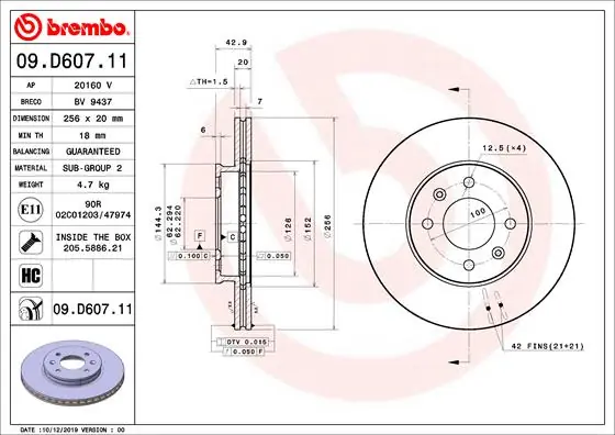 Beste Prijs Remschijven Brembo 09.D607.11