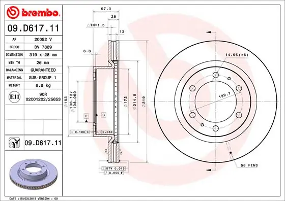 Dagaanbieding Remschijven Brembo 09.D617.11