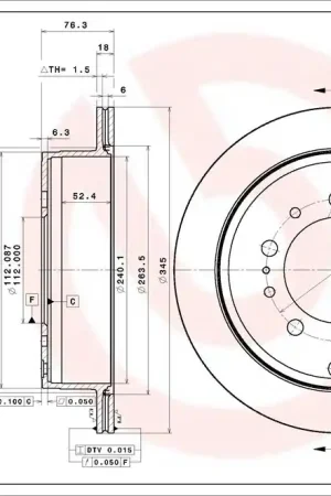 Remschijven Brembo 09.D618.11 Alleen Vandaag