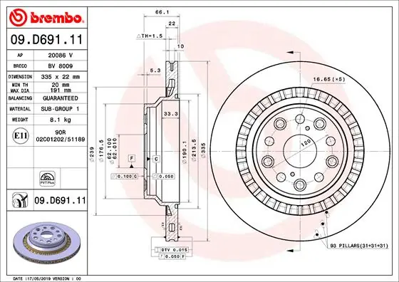 Speciale Aanbieding Remschijven Brembo 09.D691.11